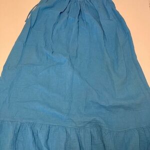 GAP Women's Midi sun dress 100% cotton in Vibrant Blue, adjustable straps